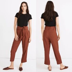 Madewell Paper Bag Waist Pants in Sienna/Rust 22 Tall